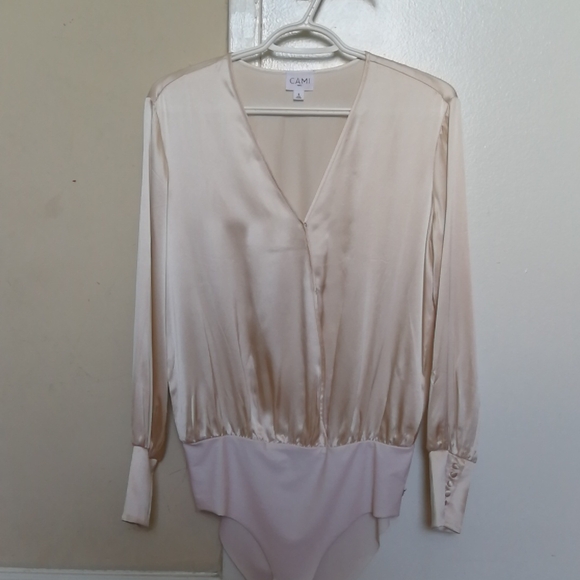 CAMI NYC 100% Satin Silk Bodysuit, Size S - Picture 2 of 13